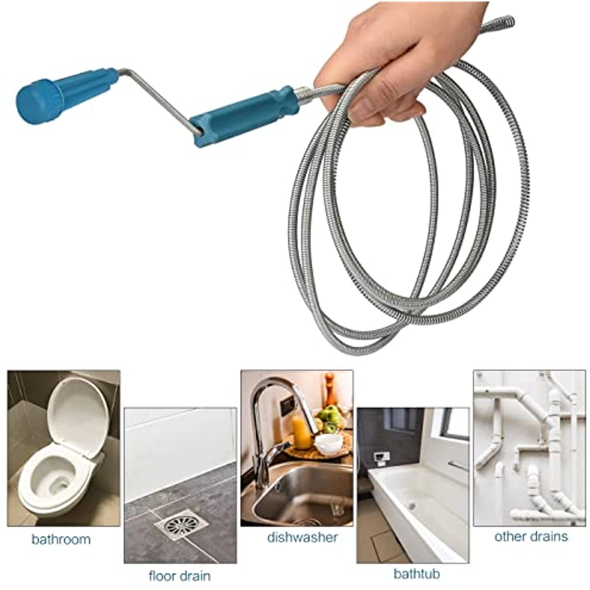 Drain Snake Flexible - Desatascador de Drenajes Telescópico de Acero