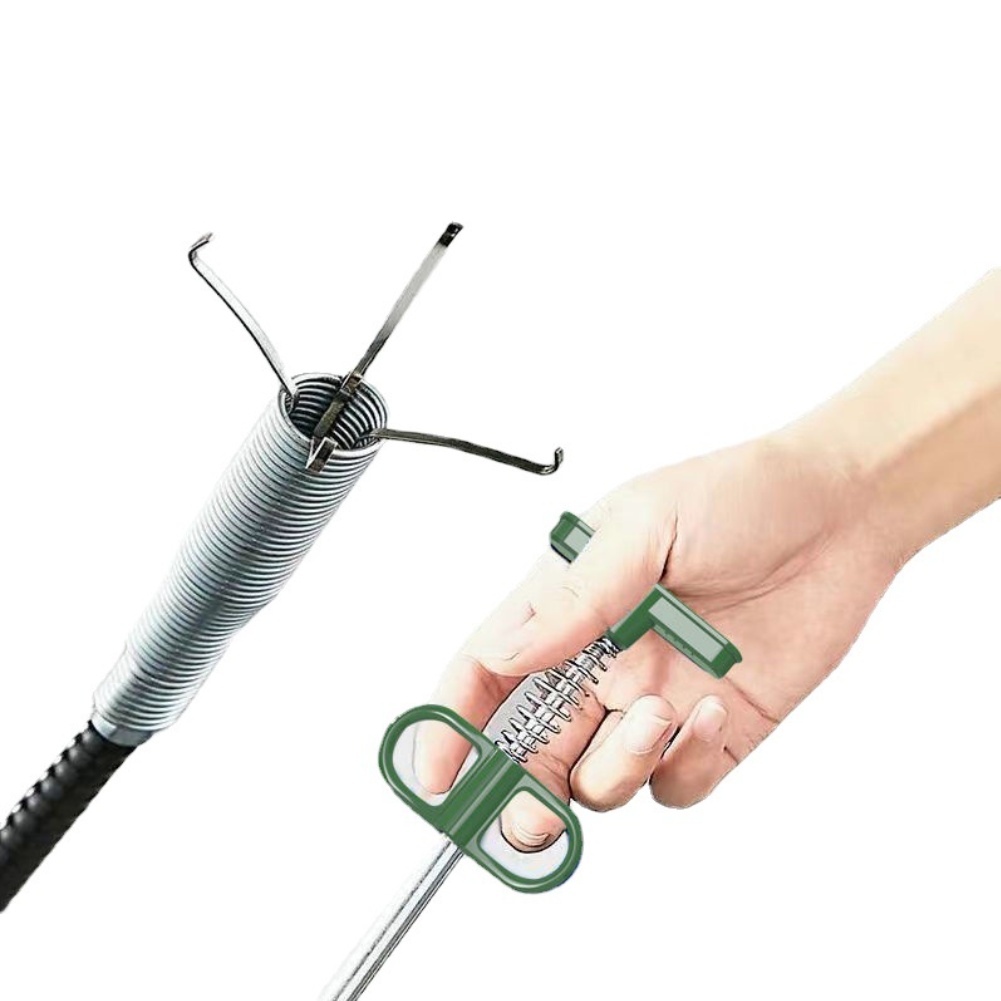 Drain Snake Flexible - Desatascador de Drenaje Verde con Garra