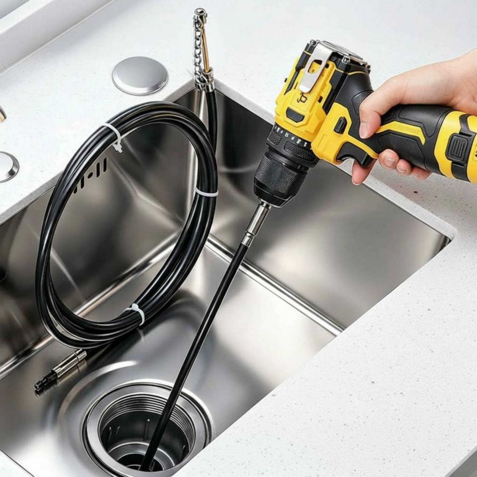 Drain Snake Flexible - Cadena Desatascadora Multiusos para Tuberías, Limpiador