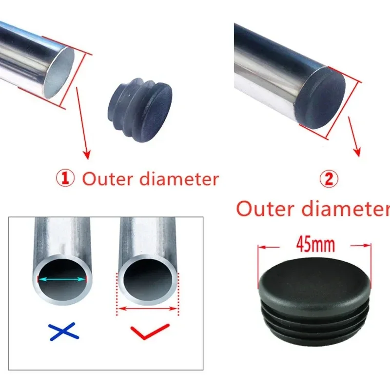 Tapón de tubo redondo negro, t - Plastic Pipe Clip reseña y precio