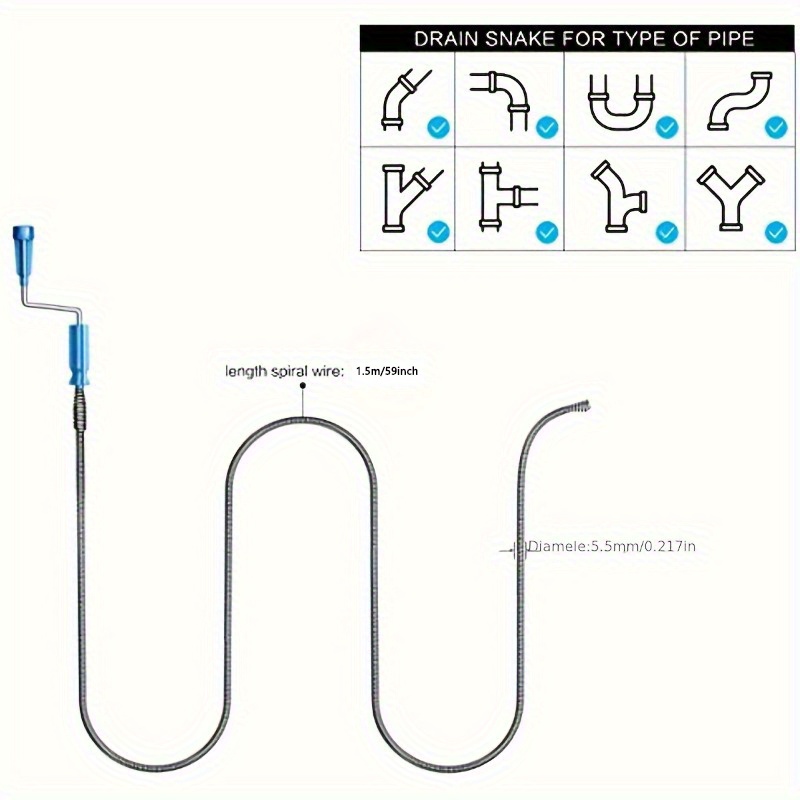 Desatascador de Drenajes Teles - Drain Snake Flexible reseña y precio