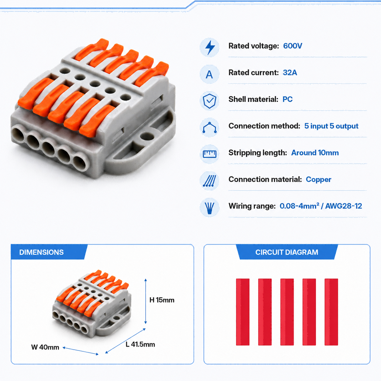 Conectores de Cable de 2-30 Pi - Push Fit Connector reseña y precio